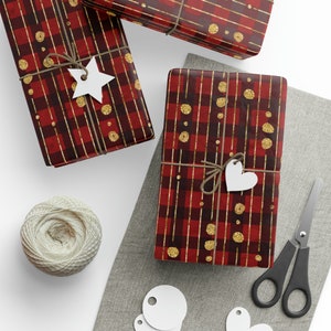 Plaid Wrapping Paper, Christmas Wrapping Paper, Christmas Gift Wrap, Decorative Paper, Holiday Gift Wrap, Wrapping Paper Rolls