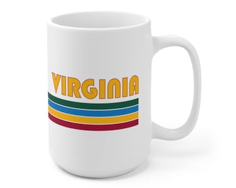 Virginia Coffee Mug | Microwave and Dishwasher Safe Ceramic Cup | Dominion State Beach Norfolk Chesapeake Richmond Tea Hot Cocoa Gifts Mugs