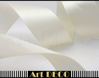 Deco-Ribbon satin 1mx25mm CREAM WHIT