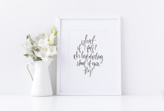 Que se passetil si je tombe citation Mur Art Imprimer Etsy France