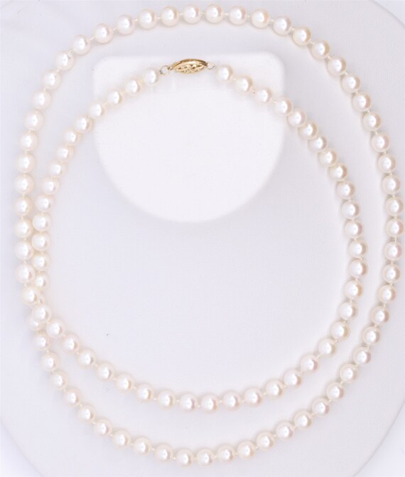 30 Inch Estate Salt Water Pearl Necklace Wonderful