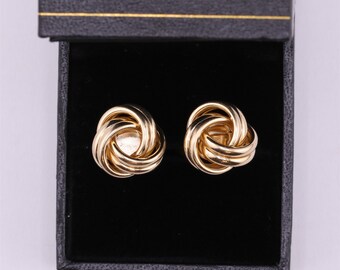 Boutons De Manchette Vintage En Or 9 Carats - Design Classique, Entièrement Poinçonnés, Occasion TB