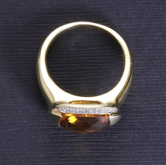 6 Carat Golden Citrine & Diamond Estate Ring 8.8 … - image 5
