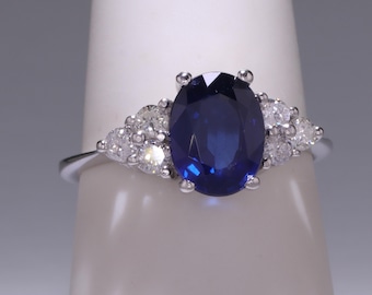 Vintage 14K BH Effy Yellow Gold Blue Sapphire & Diamond Ring Size 6 - Etsy