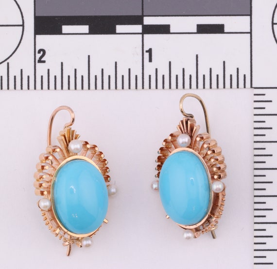 Spectacular 15K Antique Victorian Turquoise and P… - image 2