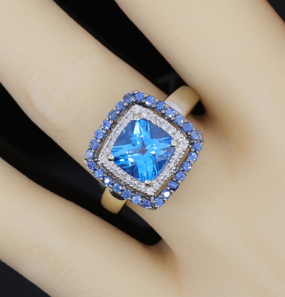 LeVian Blueberry Blue Topaz Sapphire & Diamond 2.8