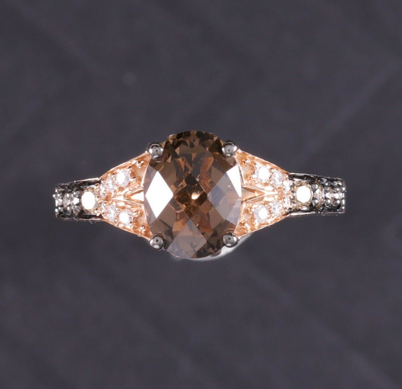 Levian Chocolate Topaz Vanilla Chocolate Diamond Ring 3 CTW Etsy