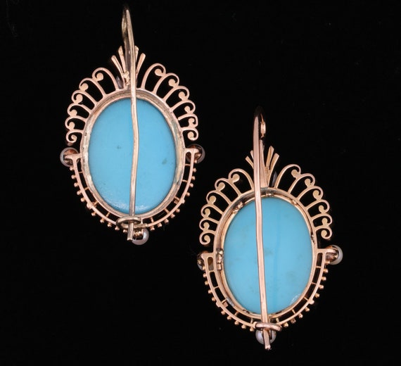 Spectacular 15K Antique Victorian Turquoise and P… - image 3