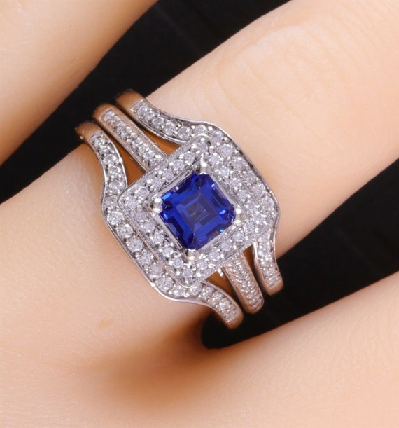 1.3 Carat Natural Ceylon Blue Sapphire and Diamond
