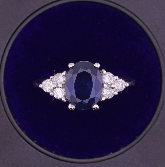 Effy Bita Natural Blue Sapphire and Diamond 14K Wh