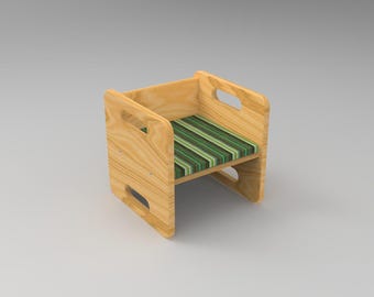 Taburete multifuncional para montaje