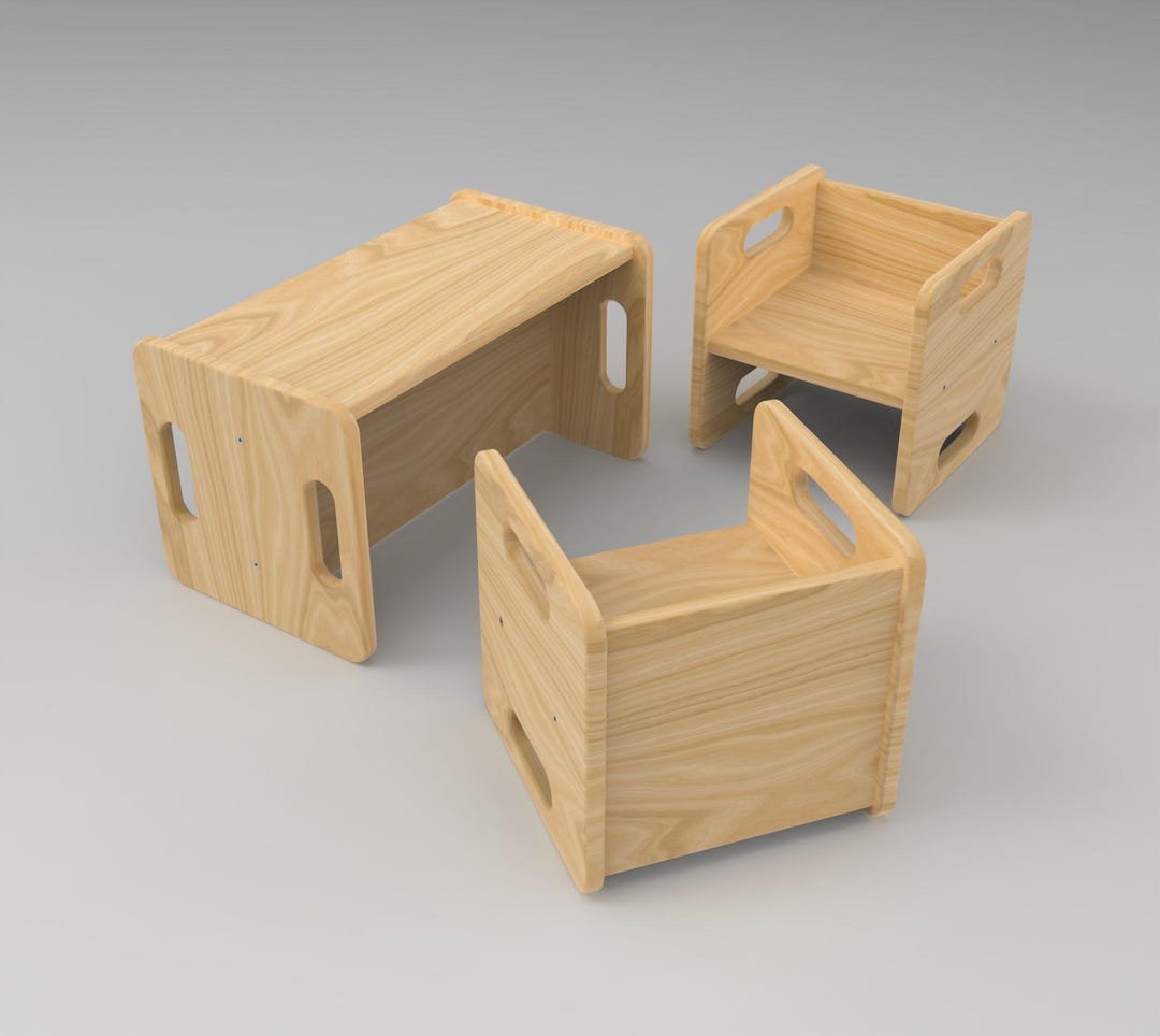 Chair Set Diy Montessori Cube Chair Childrens Table And Chair BIO