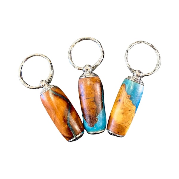 Wood and Resin Hidden Compartment Keychain