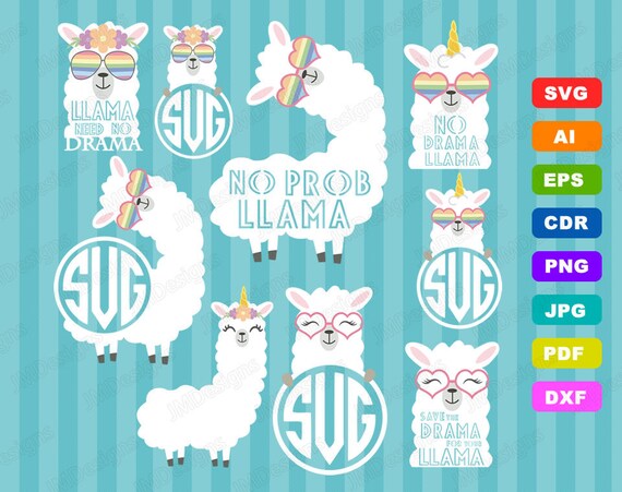 Download LLama svg Design SVG dxf EPS AI cdr png for Cutting | Etsy