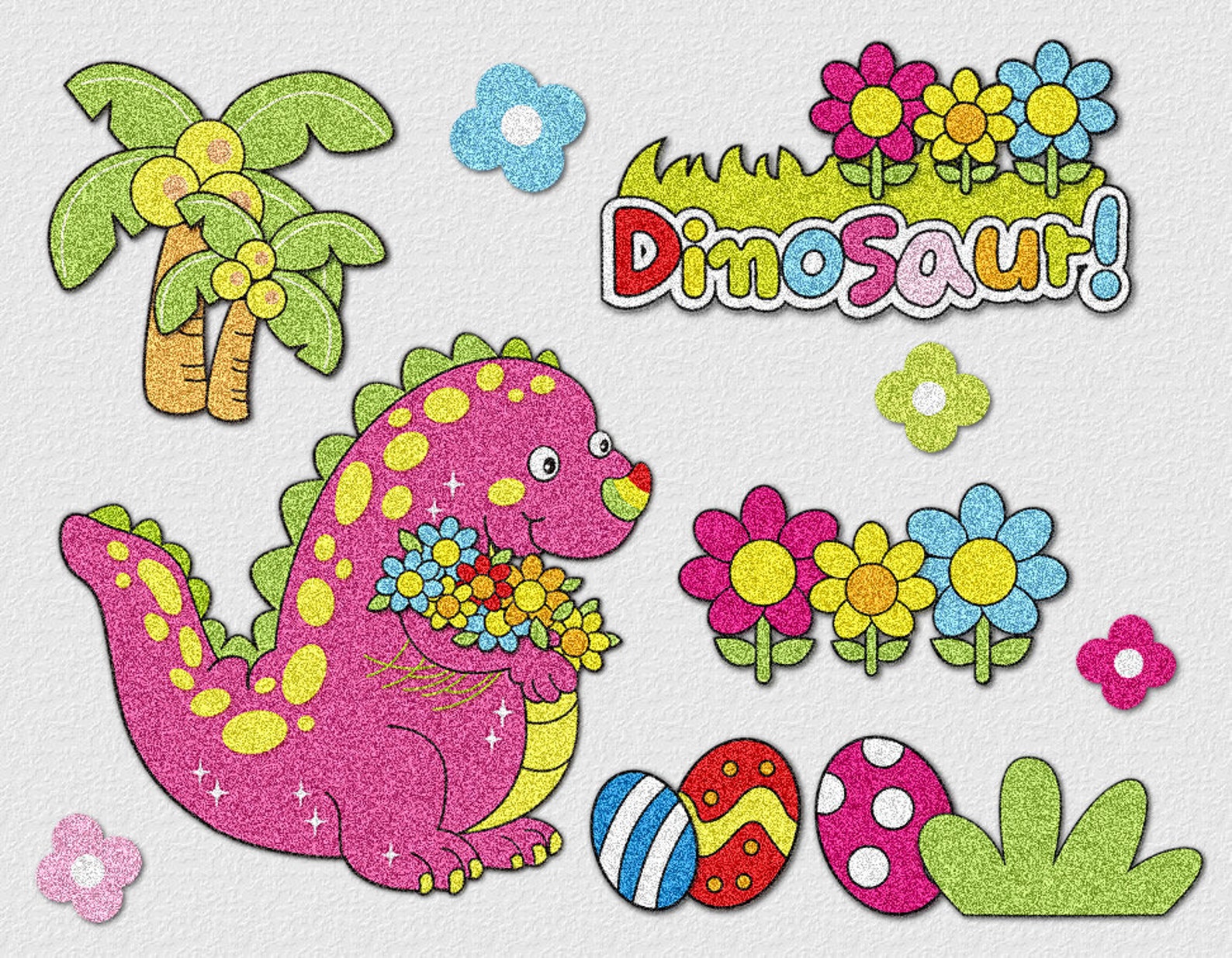 Dinosaur With Flowers Svg Design Dinosaur SVG DXF Aipng Etsy