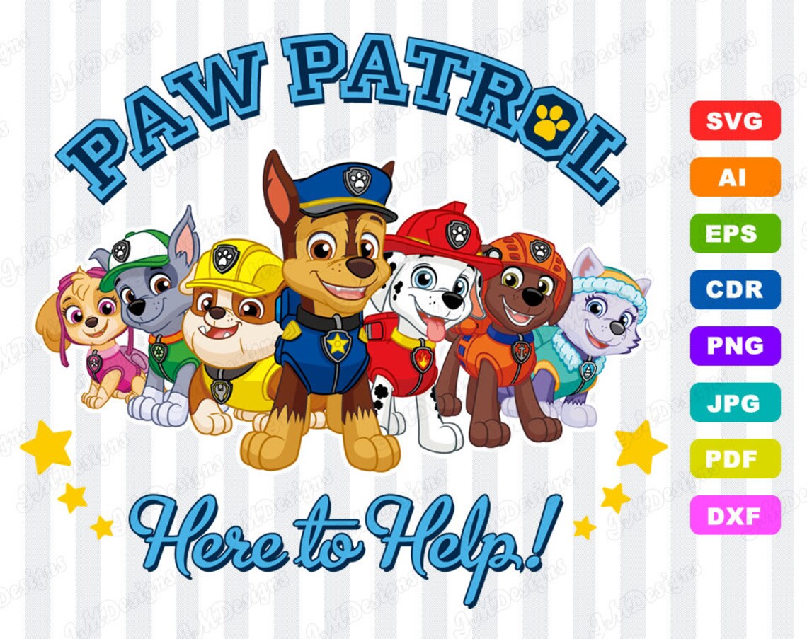 Paw Patrol Printing svg design 01 ai SVG DXF EPS png Etsy