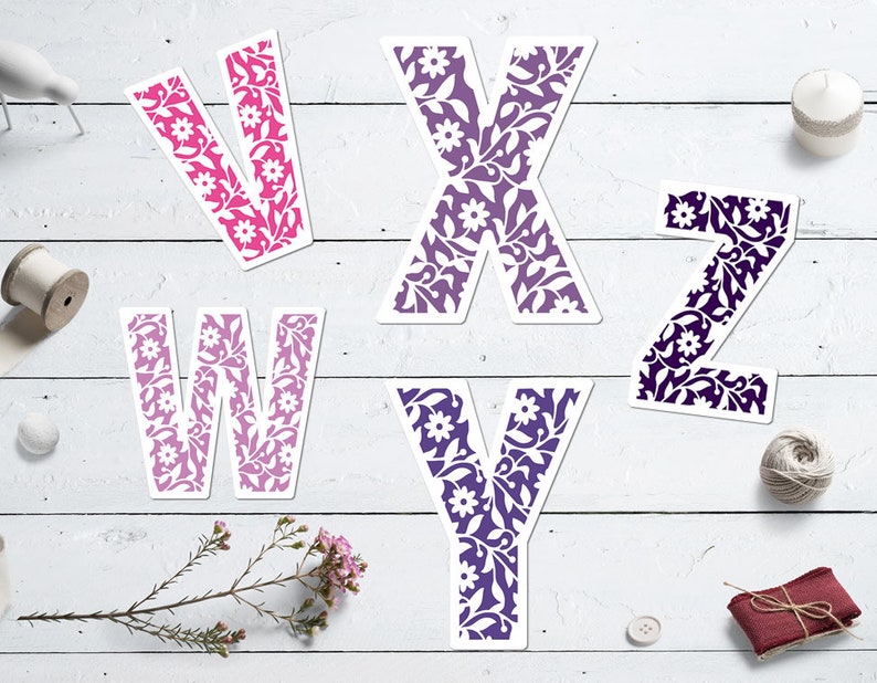 Download Hollow Pattern Letters svg design ai SVG DXFEPSpng Files | Etsy