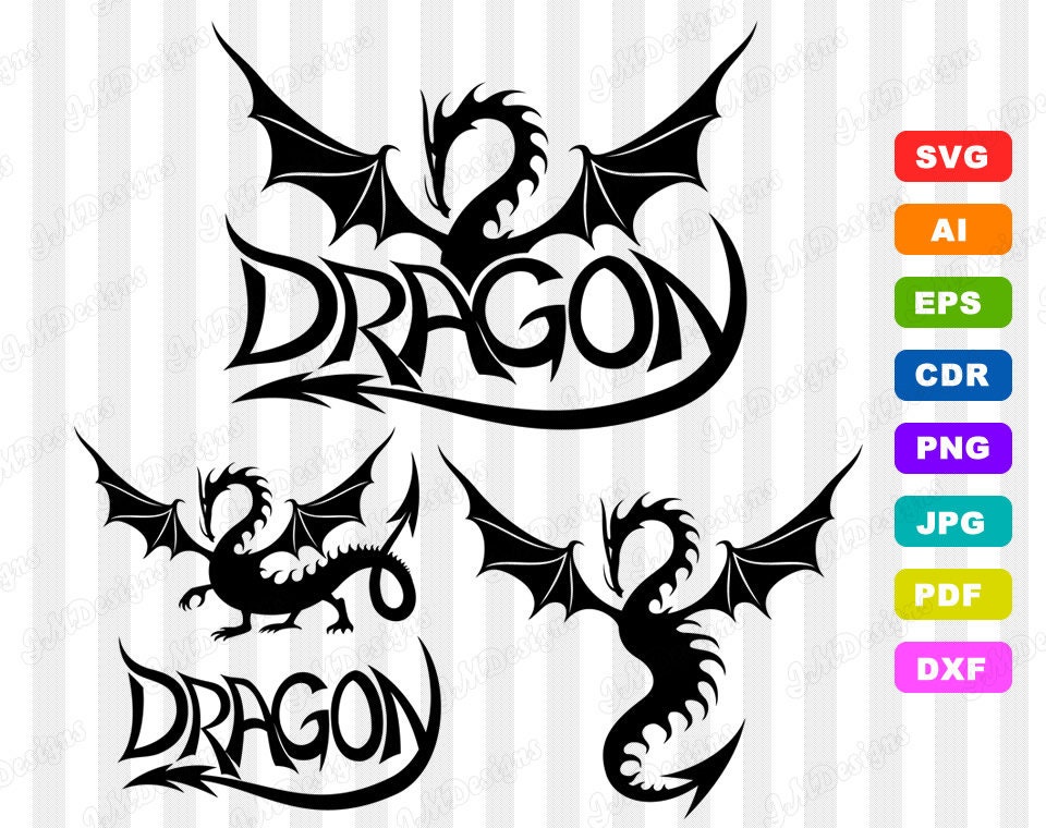 Download Dragon svg design 01 SVG DXF EPSpng Files for Cutting | Etsy