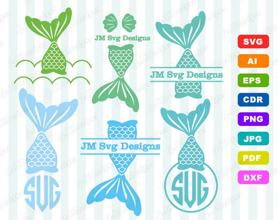 Download Mermaid Tail svg design Mermaid MonogramT Shirt SVG AIEPS ...