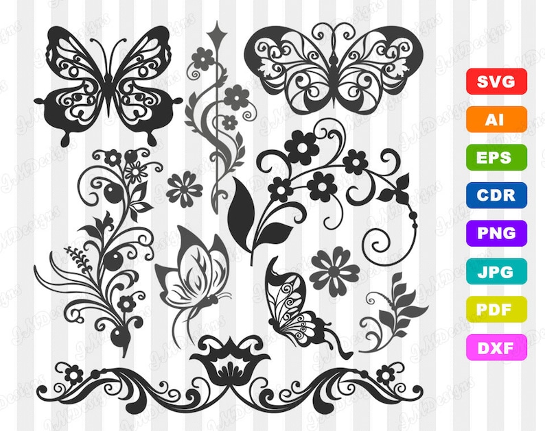 Free Free 124 Butterfly Flower Svg SVG PNG EPS DXF File