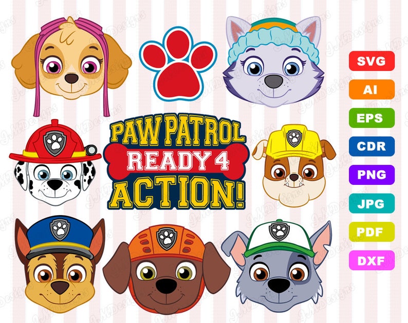 Download Free Paw Patrol Svg Design Ai Svg Dxf Eps Png Files For Etsy PSD Mockup Template