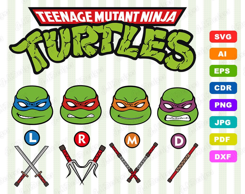 Download Ninja Turtles Svg Design Ai Svgdxf Epspng Files For Etsy