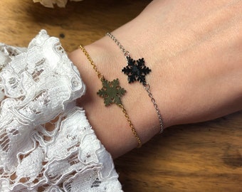 Armband Schneeflocke.Edelstahl,Geschenk beste Freundin,Geschenk Muttertag ,Symbol Schmuck,Geschenk Trauzeugin,Geschenk Freundin,Winter