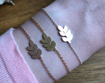 Leaf bracelet, matt, stainless steel jewelry, friendship bracelet, best friend gift, maid of honor gift, Valentine's Day gift