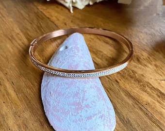 Bangle rose gold! Boho jewelry, gift for woman, bridal jewelry, gift for girlfriend, best friend, rhinestone jewelry, gift for maid of honor