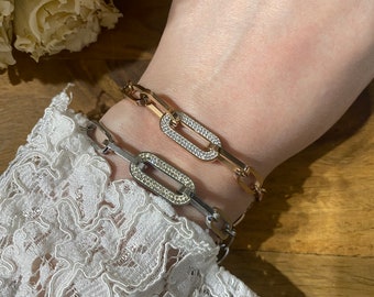 Chunky Armband, Edelstahl Schmuck, Zirconia Schmuck,Statement Schmuck,Geburtstagsgeschenk,Geschenk Muttertag