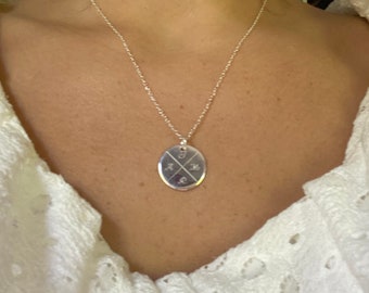 Engraving necklace 925 silver, round pendant, can be engraved on both sides, engraving jewelry, personalized necklace, best friend, gift for maid of honor