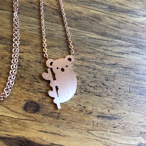 Collier koala, pendentif eucalyptus, bijoux animaux, cadeau copine, cadeau anniversaire, bijoux bohème, cadeau voyage