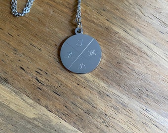 Engraving necklace stainless steel, pendant round, engravable on both sides, engraving jewelry, personalized necklace, best friend, Christmas gift