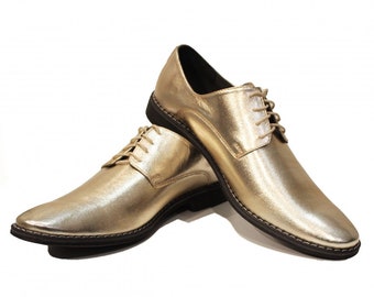 Modello Oro - Handmade Colorful Italian Men Shoes Gold