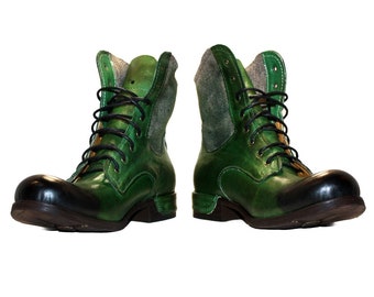 Modello Georgesso - Handmade men&#39;s shoes Italian leather green