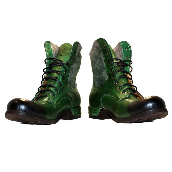Modello Georgesso - Handmade men's shoes Italian leather green