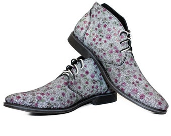 Modello Vintagio - Sapatos Masculinos Feitos à Mão, Couro Italiano, Azul Colorido