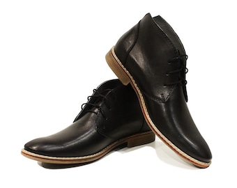 Modello Damaso - Sapatos Masculinos Feitos à Mão, Couro Italiano, Preto