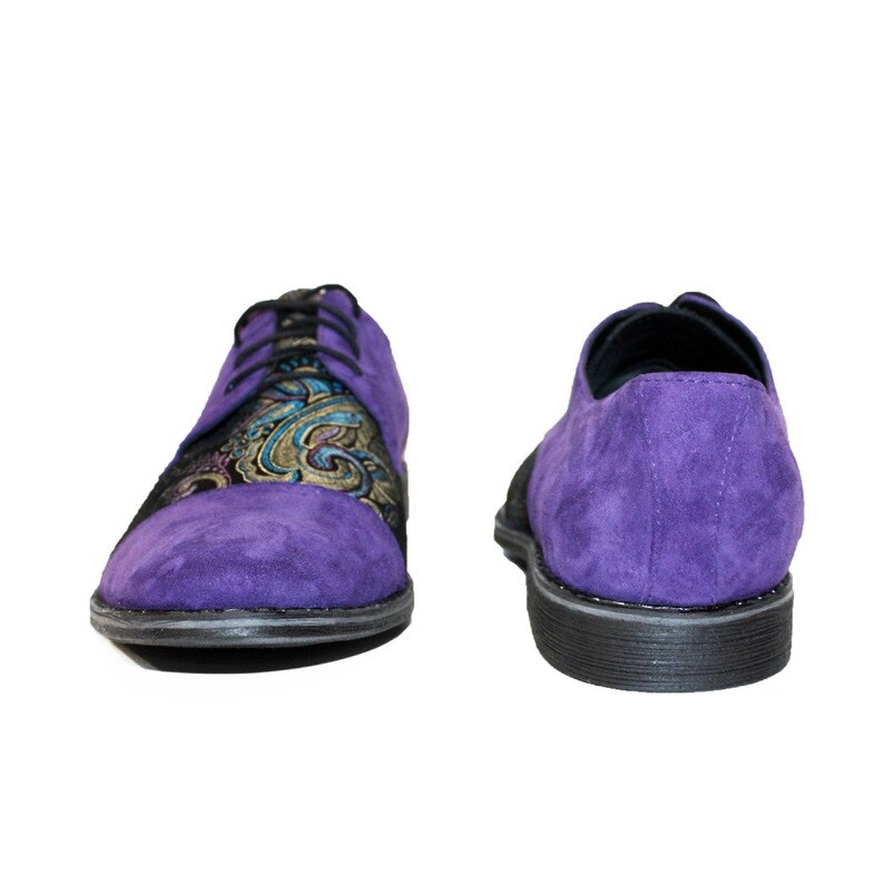 Handmade Colorful Italian Men Shoes Modello Fioletto