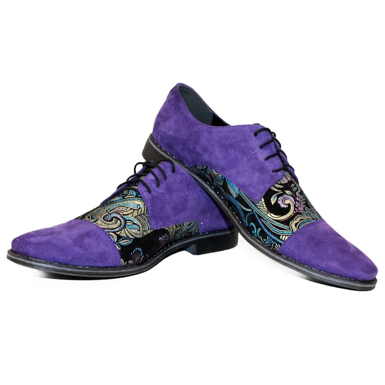 Handmade Colorful Italian Men Shoes Modello Fioletto