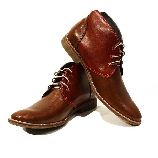 Modello Augusto - Sapatos Masculinos Feitos à Mão, Couro Italiano, Marrom