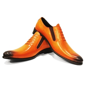 Modello Orino - Handmade Colorful Italian Men Shoes Orange