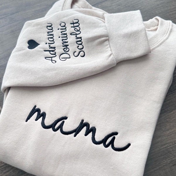 Mom gift, embroidered Mama sweatshirt, momma shirt, personalized gift, mum sweatshirt, custom mom embroidered hoodie, custom sweatshirt
