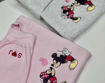 Valentines magic park embroidered crewneck | sweethearts night |magicland | mouse |  glitter applique | aesthetic | love | magic