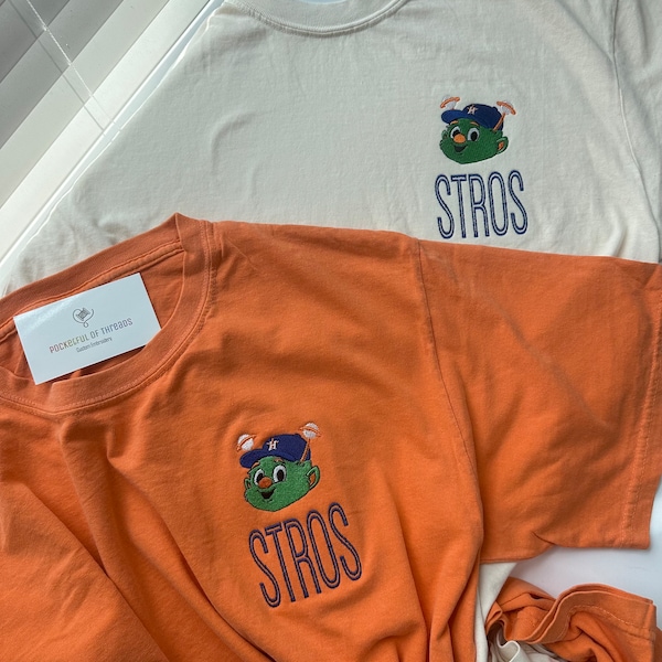 Astros Embroidered Shirt Men Etsy