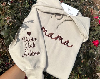 Mom gift, embroidered Mama sweatshirt, momma shirt, personalized gift, mothers day, custom mom embroidered hoodie