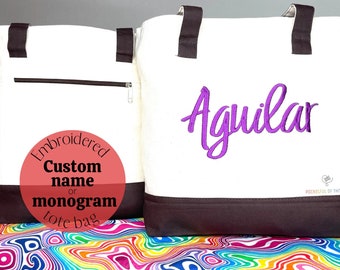 Custom Embroidered Tote Bag, Embroidered Tote Bag, Custom Bag, Monogrammed Tote Bag, Bridesmaid Tote Bag, Beach bag, Bridesmaid Gift