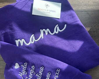 Mom gift, embroidered Mama sweatshirt, momma shirt, personalized gift, mum sweatshirt, custom mom embroidered hoodie