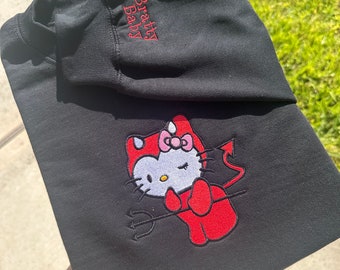 Cute Peso Kitty embroidered sweatshirt