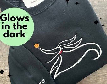 Zero embroidered sweatshirt, nightmare before Christmas sweatshirt, embroidered Disney sweatshirt, custom sweatshirt